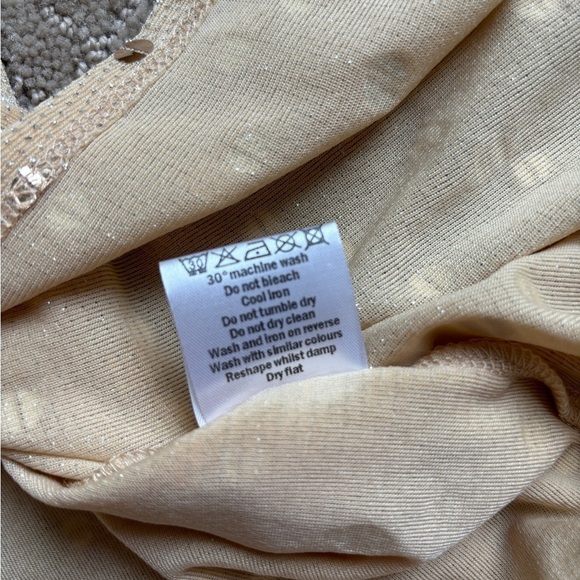 Flounce London Sequin Mini Dress Gold/Nude Women's Size 2 - Picture 8 of 12